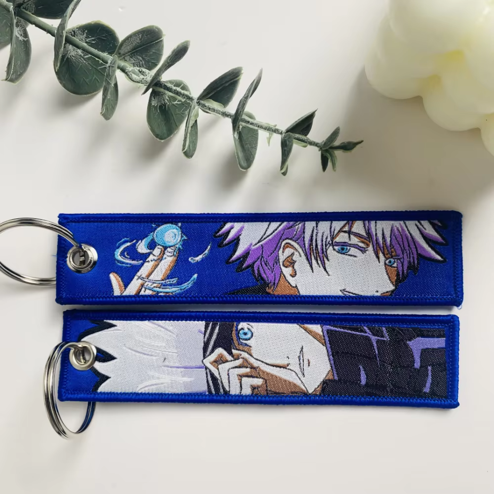 Porte-clés brodé d'anime japonais pour motos, porte-clés, porte-clés, accessoires de mode Chaveiro