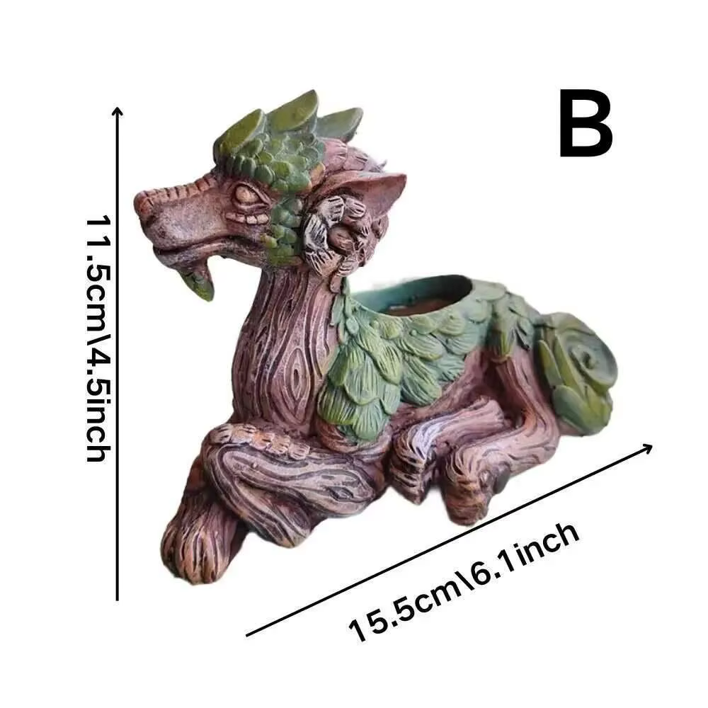 Jardinière succulente d'arbre de Dragon créatif, Statue de jardin, ornement de bureau, cadeau en rés
