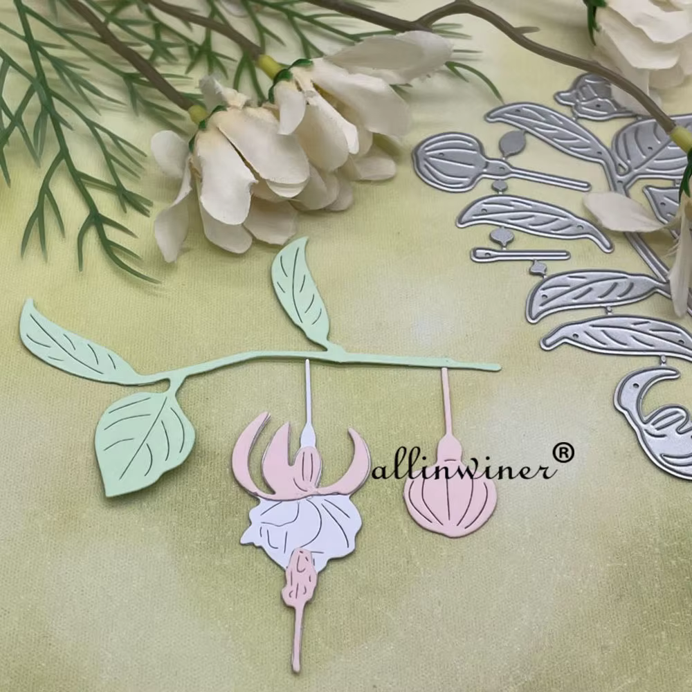 Décoration de feuille de fleur bricolage, matrice de découpe en métal, scrapbooking, carte en papier