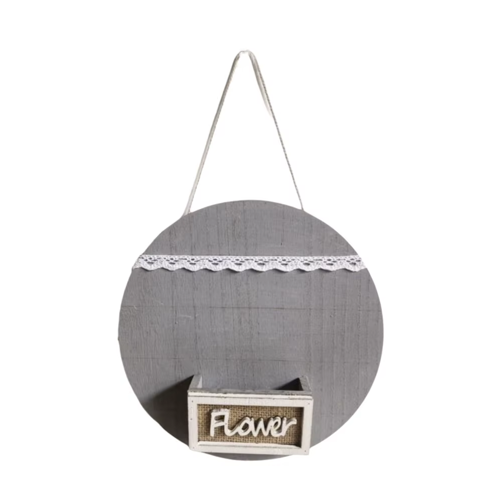 Décoration murale en bois, panier à fleurs rond, jardinière murale décorative, pots de fleurs suspen