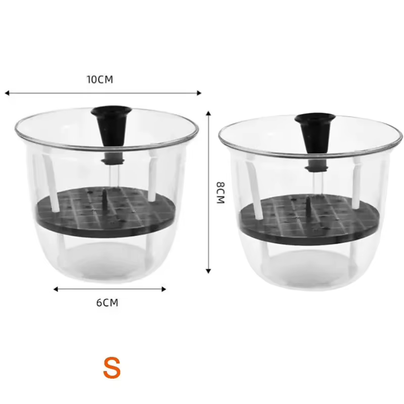 Lot de 2 pots auto-arrosants, pots auto-arrosants pour plantes d'intérieur, pots à fleurs transparen