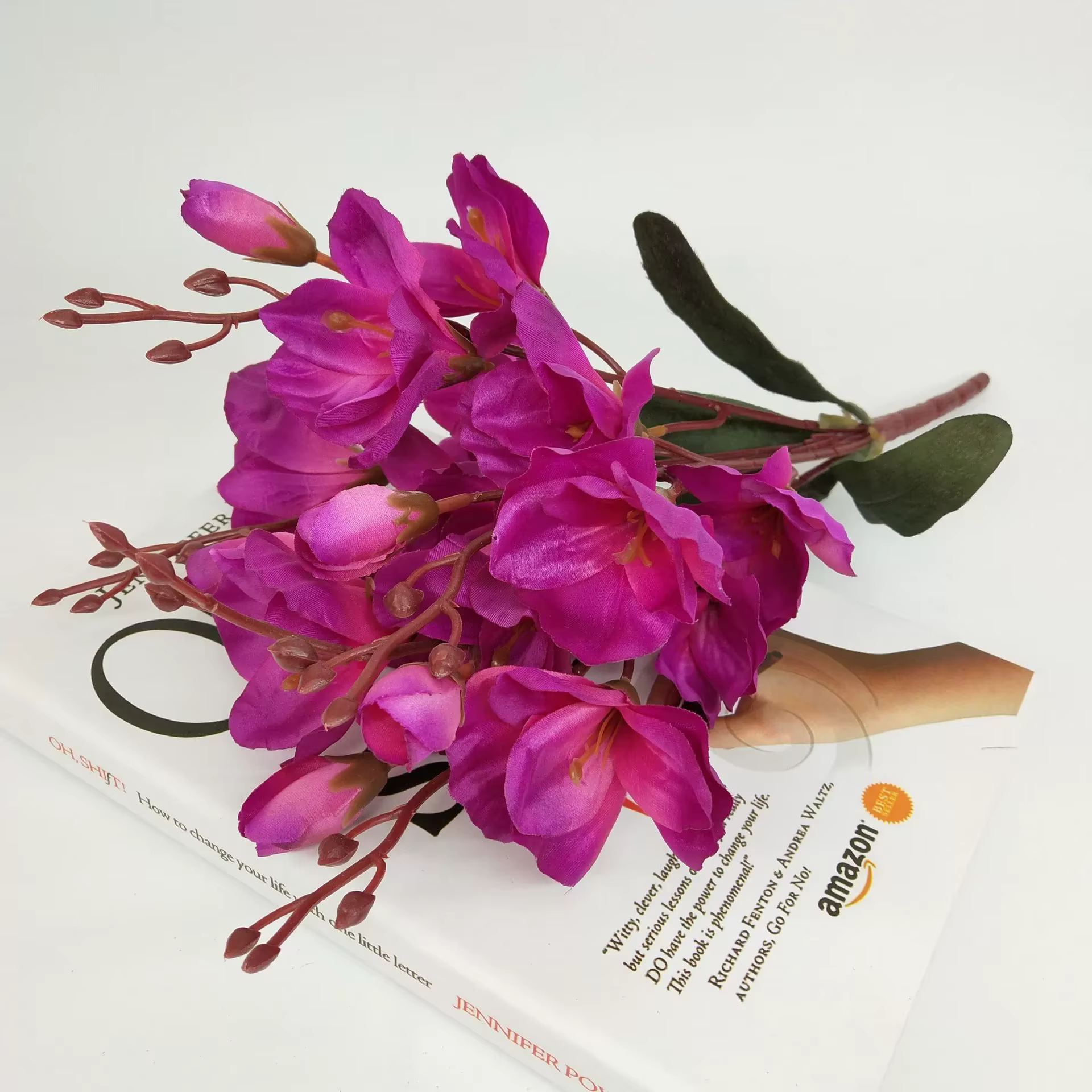 Bouquet de fleurs artificielles pour mariée, Magnolia, décoration de maison, fournitures de fête de 