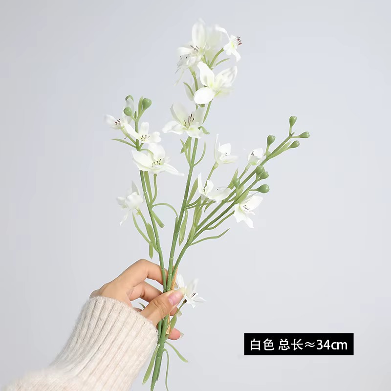 Lot de 10 fleurs artificielles en soie Delphinium pour la décoration intérieure, accessoires, bouque