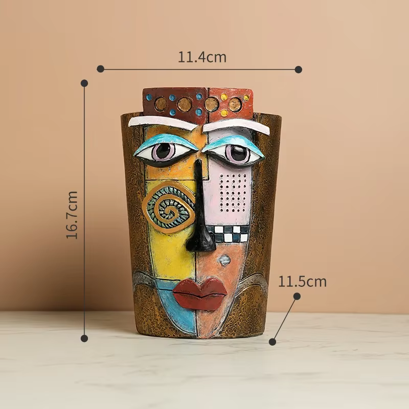 Picasso Brutalist Abstract Beauty Face Flower Pot Ornaments Head Planter Container Garden Decoration