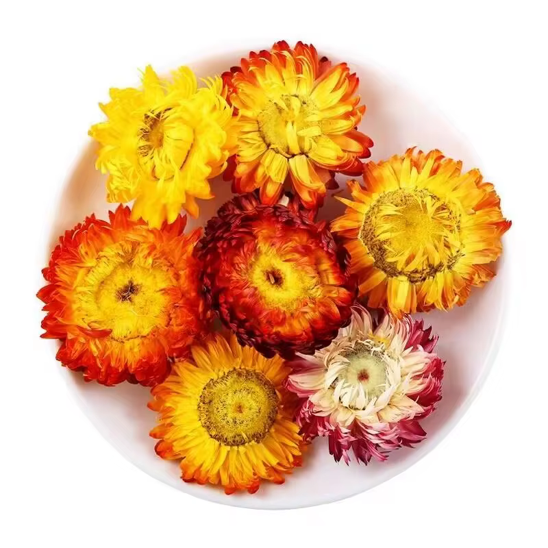 Fleurs Artificielles Décoratives Tournesol Marguerite Hélichrème Bracteatum pour Décoration de Vase 