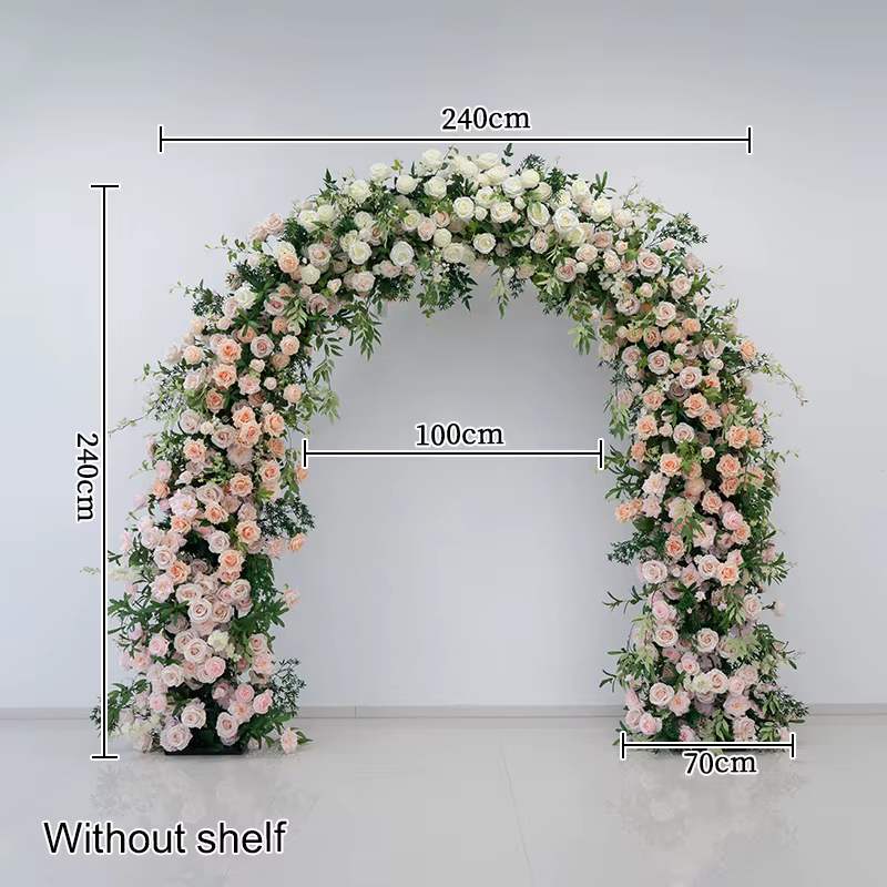 Angela fleur artificielle blanc Rose Rose verdure Arrangement Floral mariage toile de fond arc décor