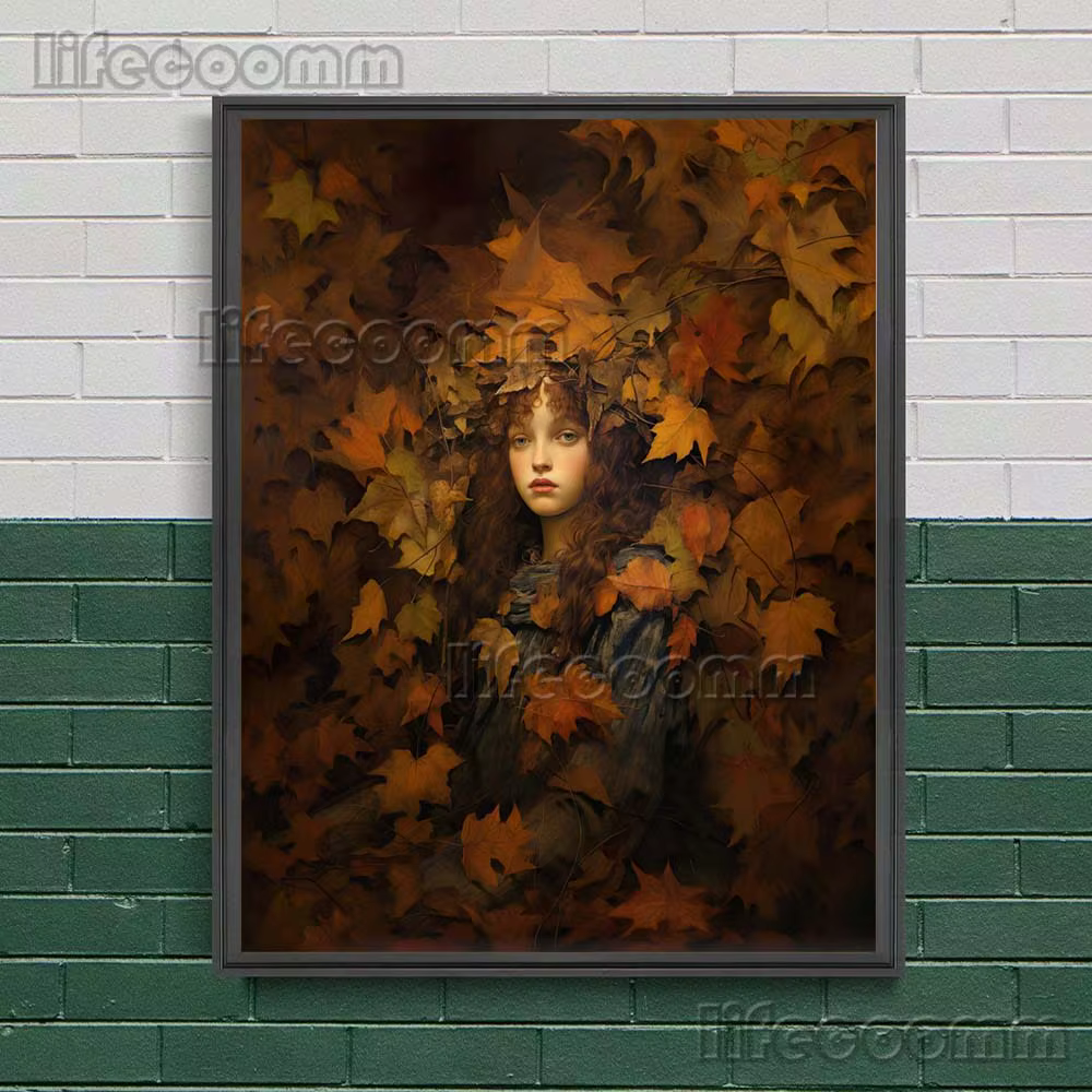 Toile d'art mural Vintage avec fleurs féeriques, automne, peinture florale, fantaisie, enchanteur my