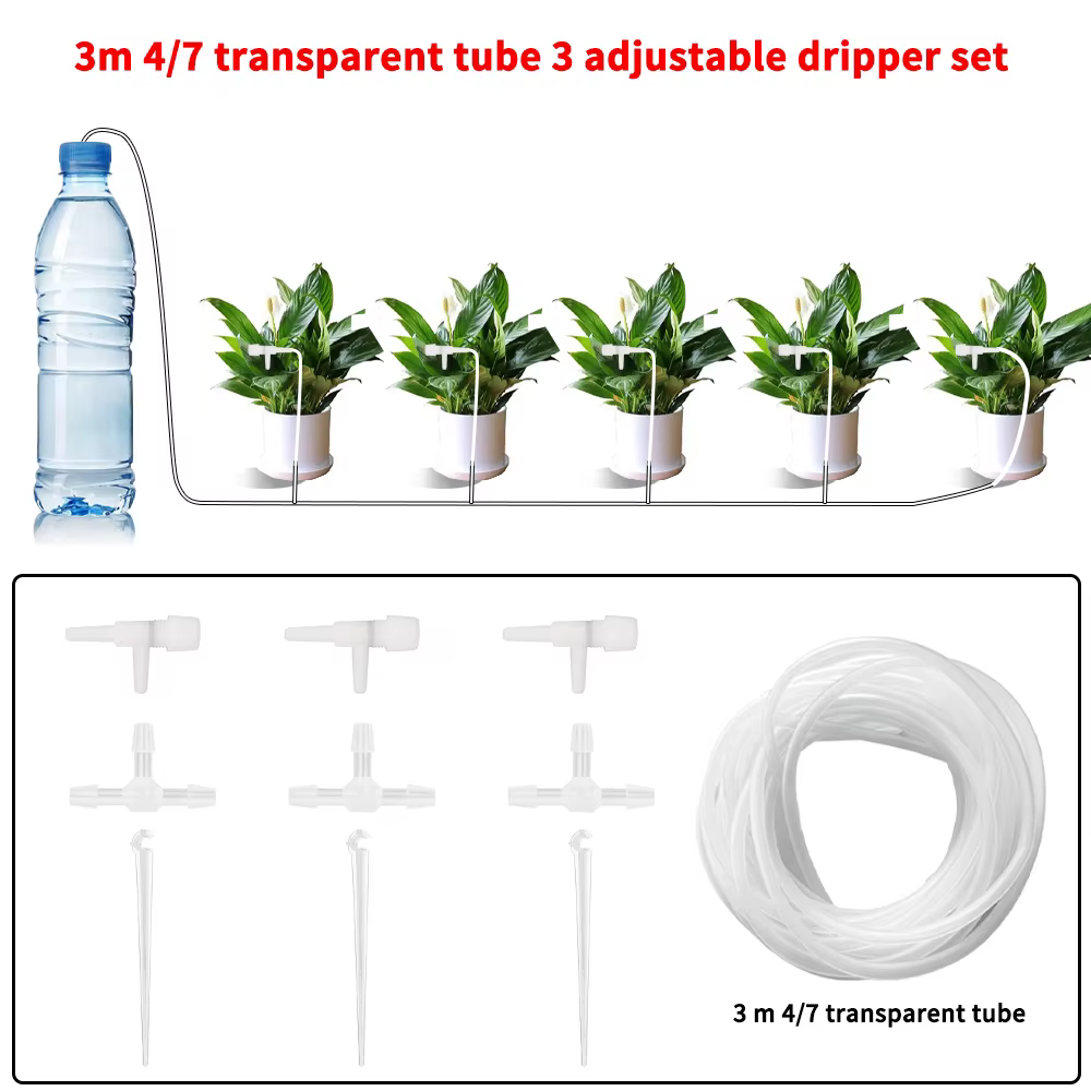 Kit d'irrigation goutte-à-goutte pour jardin avec vanne de régulation, dispositif d'arrosage pour pl