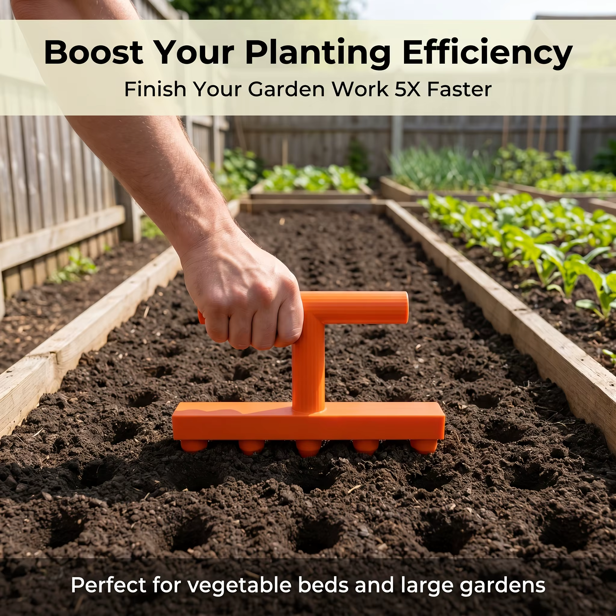 Semoir de jardin pour semis - Outil domestique pour creuser des trous pour semis de légumes et de fl