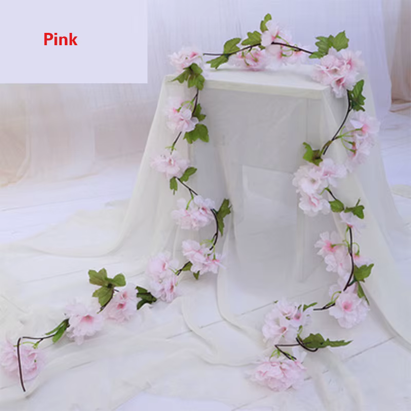 Guirlande de fleurs de cerisier artificielles, 180CM, 135 têtes, guirlande de fleurs suspendues pour