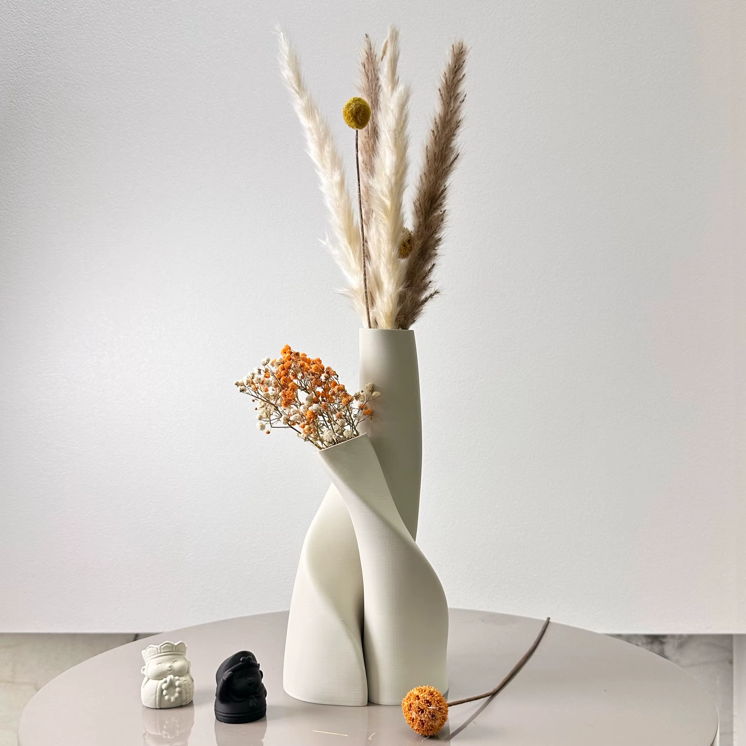Ensemble de 2 pièces de Vase Double de forme spéciale, Vase de fleurs séchées créatif, multicolore e