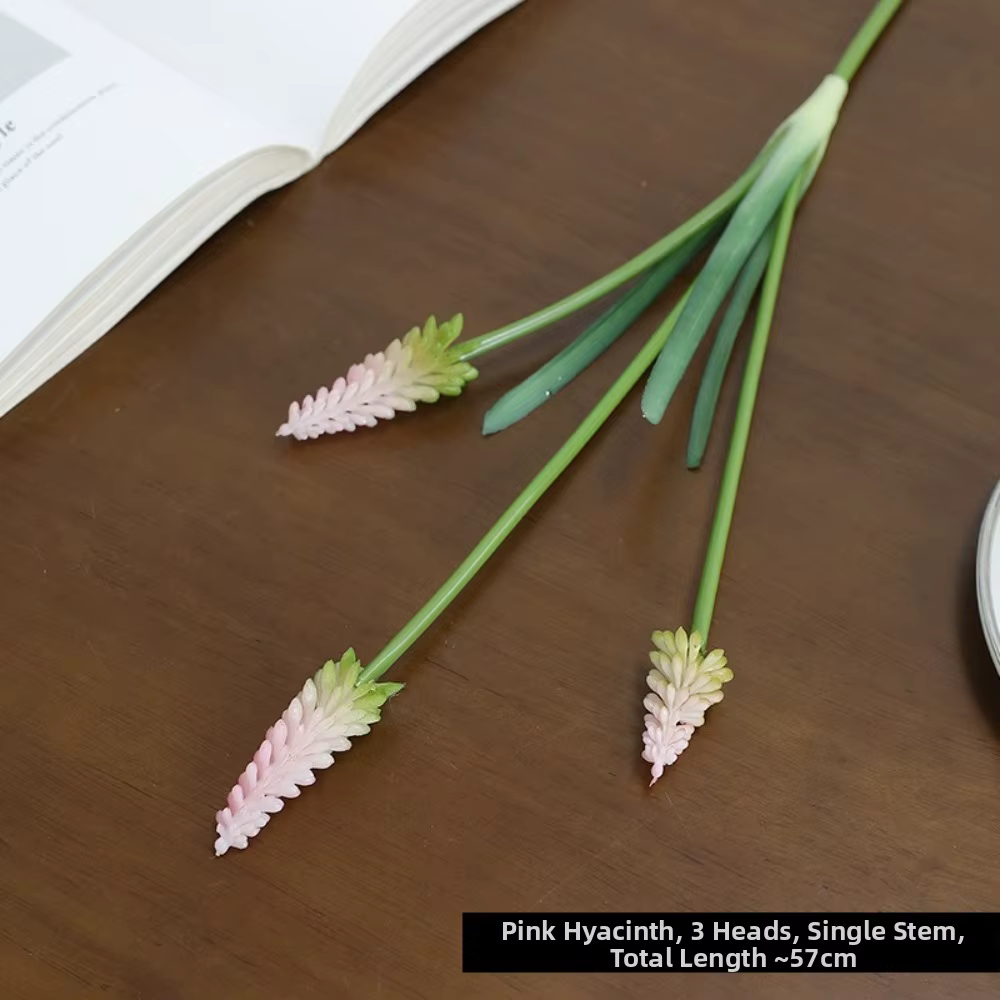 Hyacinthes artificiels réalistes avec feuilles, fleurs artificielles de type hyacinthe, bouquet d'hy