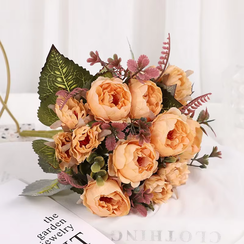 Bouquet de Pivoines Artificielles, 9 Têtes, Fleurs de Hogar, Décoration de Maison