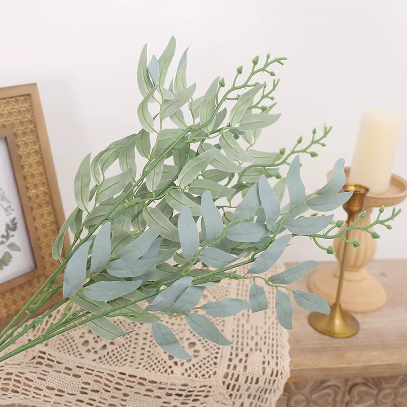 Plantes artificielles en feuilles de saule en soie, décoration extérieure de jardin, fausses feuille