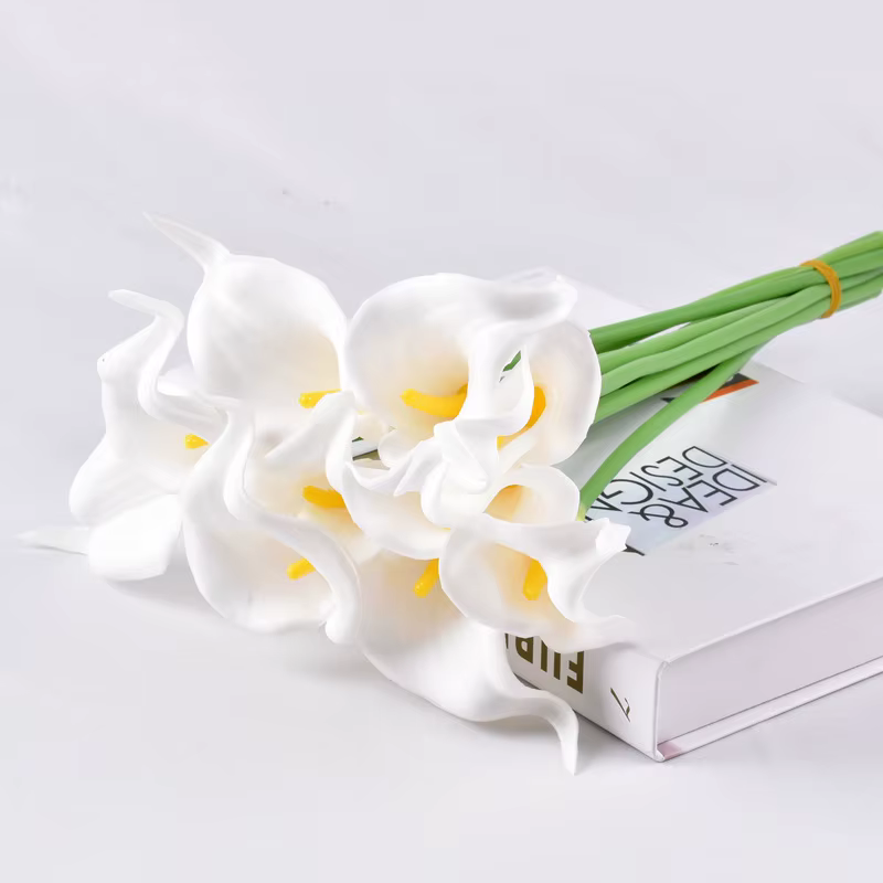 Bouquet de fleurs artificielles Calla Lily, fausses fleurs pour bouquet de mariage, décoration flora