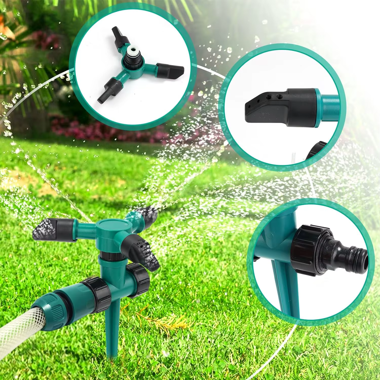 Arroseur automatique de jardin, arrosage de jardin, eau rotative à 360 degrés pour l'irrigation agri