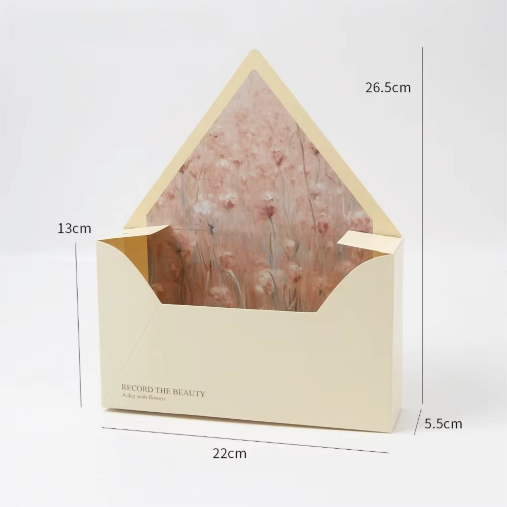 Lot de 5 boîtes élégantes faites à la main pour fleurs, emballage cadeau DIY, boîte enveloppe floral