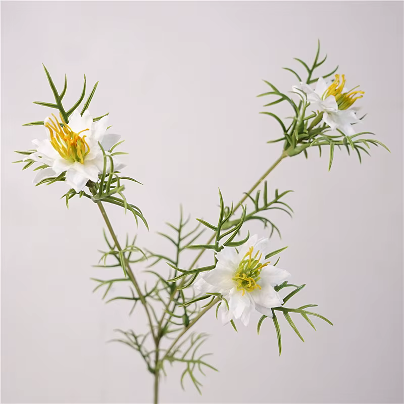 Branches de fleurs de ovale cisse artificielles, 3 têtes, 10 pièces, pour arrière-plan de mariage, d