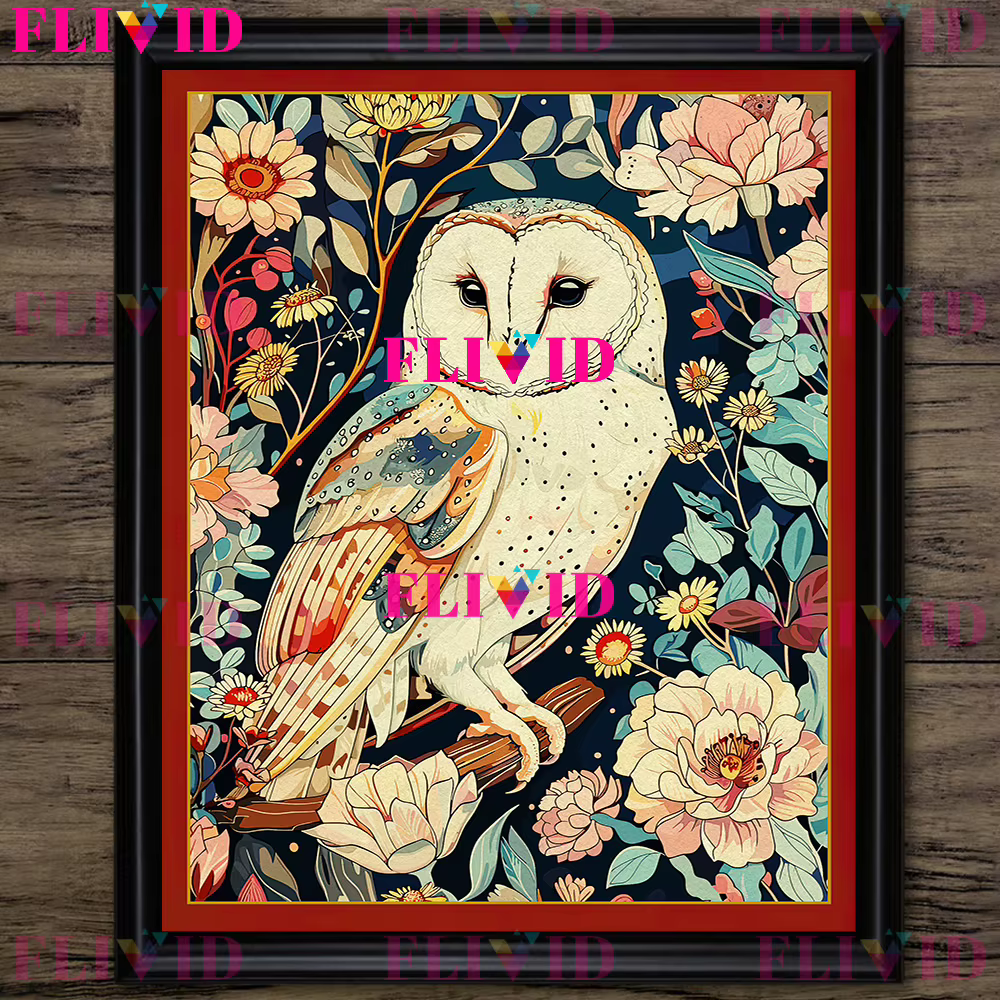 Toile d'art mural Vintage avec animaux dans les fleurs de la Jungle, cloak, panthère, hibou de chauv