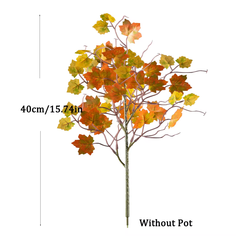 Feuilles d'Érable Artificielles, Fausses Plantes Tropicales, Branche pour Festival de Récolte, Décor