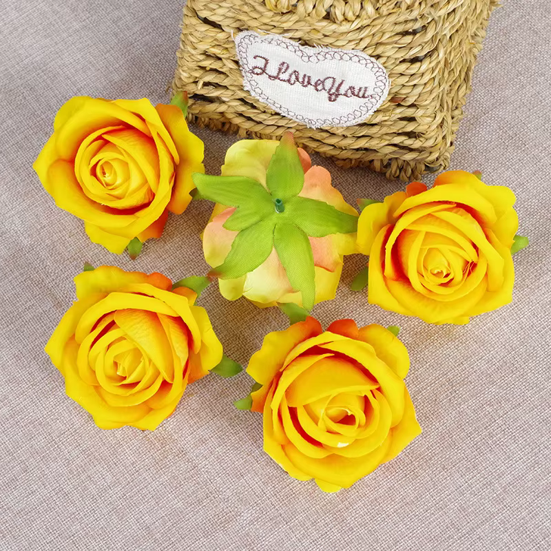 Roses Artificielles Vin Rouge, Fausses Fleurs, 7cm, 5/10/20 Pièces, Couronne Décorative pour la Mais