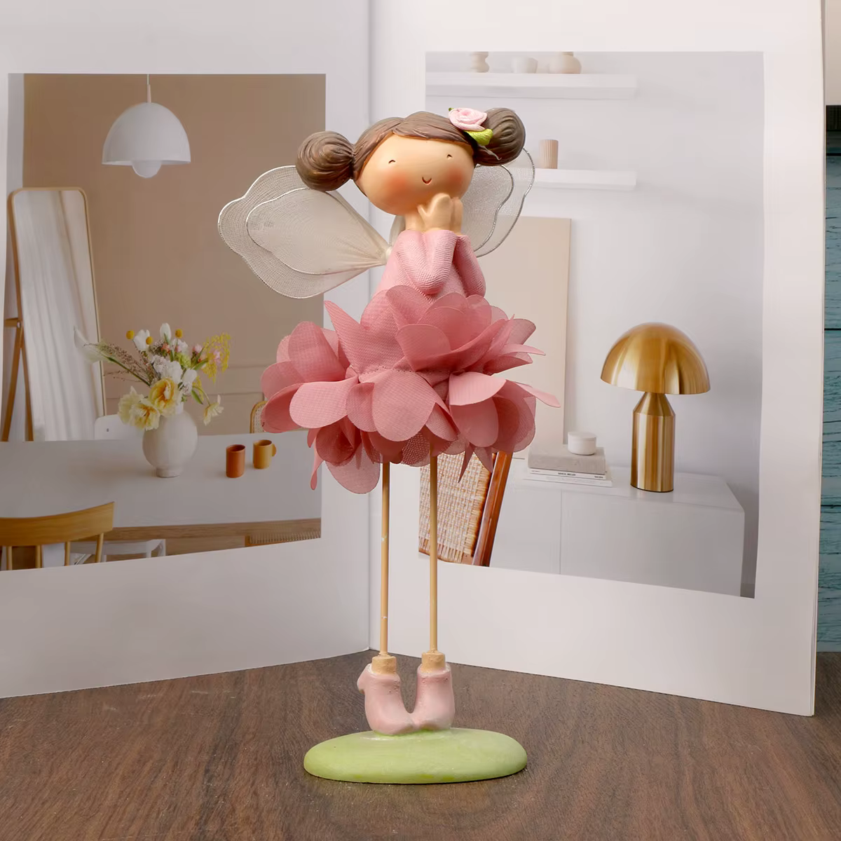 1pc Muppet fleur fée petite fille elfe ange ornement poupée, Anime dessin animé tissu décorations, p