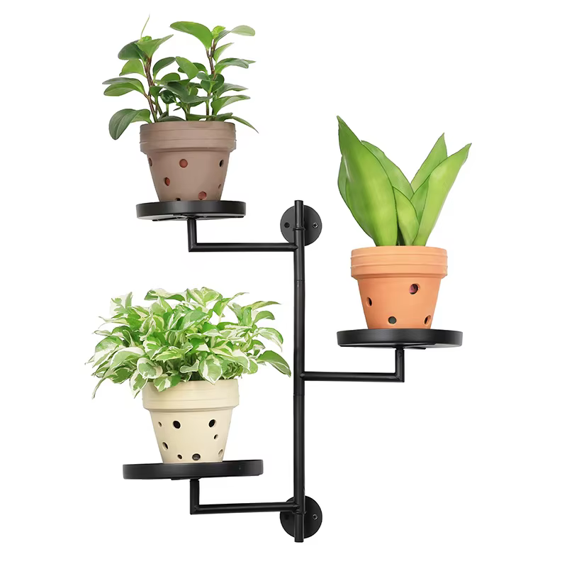 Étagères pour plantes de fenêtre, étagères de fenêtre rotatives d'intérieur, murs en fer forgé de ba