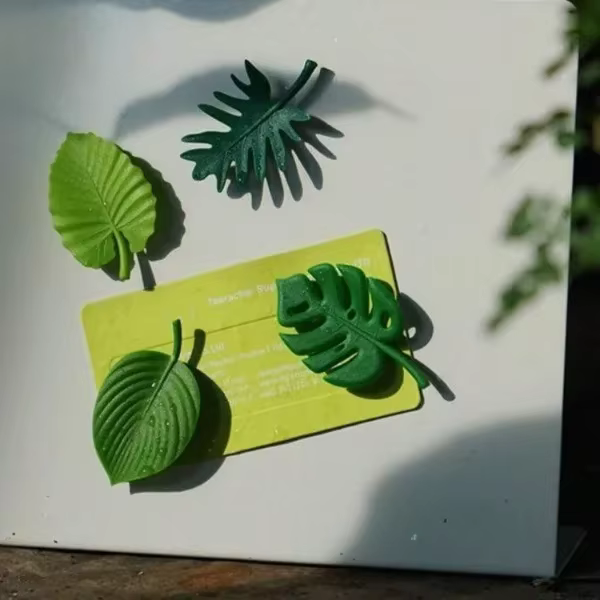 Aimants de réfrigérateur feuilles de plantes 3D, patchs magnétiques décoratifs ABS pour tableau blan