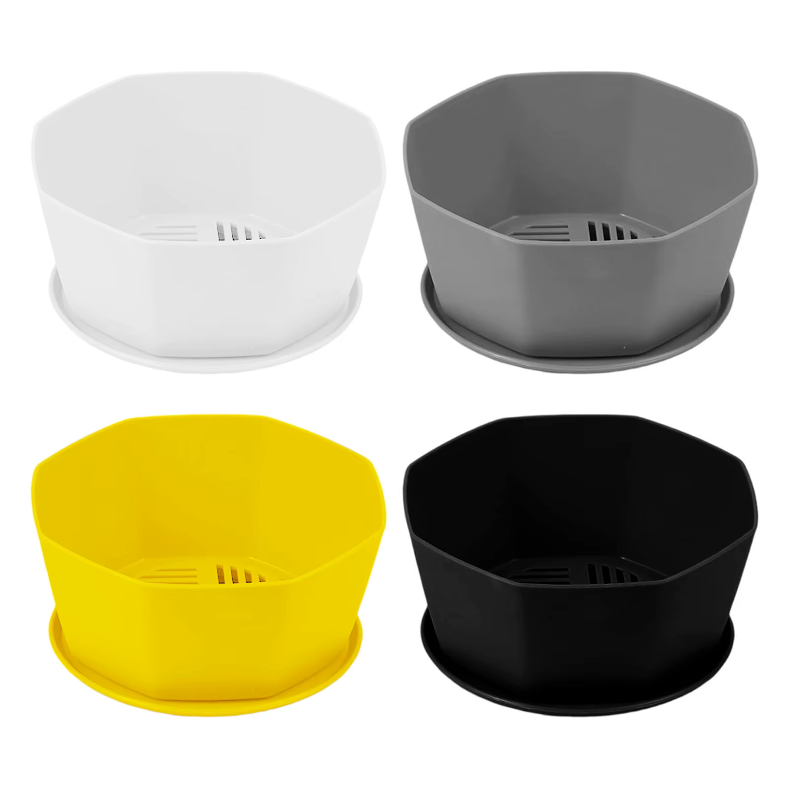 Pots de fleurs ronds en plastique, 4 pièces, pour plantes succulentes et plantes, conception artisti