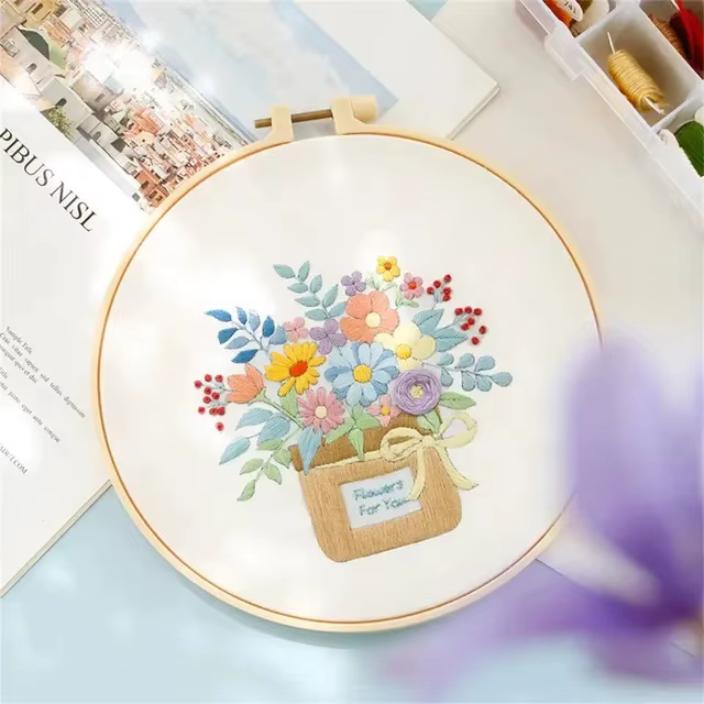 Kit de démarrage de fleurs, croix pour débutant, plante, couture, peinture artisanale, décoration de