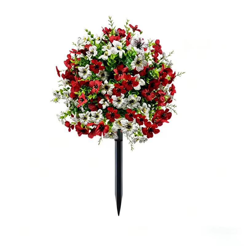 Fleur artificielle, pétunias artificiels avec piquet de fixation, fleurs artificielles d'extérieur d