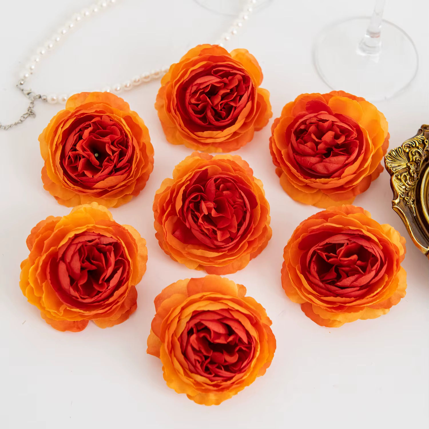 Fleur artificielle soie pivoine tige combinaison cour extérieure mariage bouquet de mariée maison ch