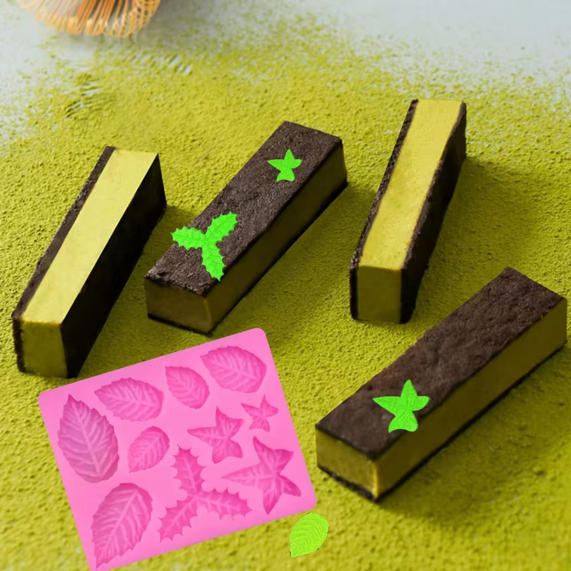 Moule en Silicone en forme de feuille de fleurs, pétales de Rose, décoration de cuisson de gâteaux,