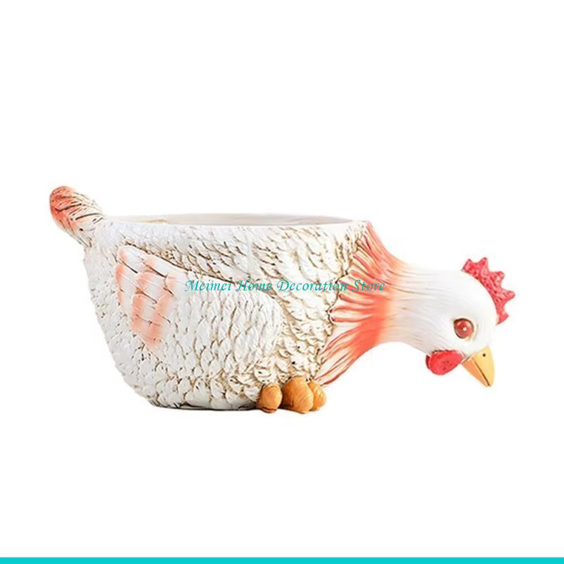 H7BF Pots jardinières en forme canard/poulet, accessoires jardin modernes, jardinière succulente pou