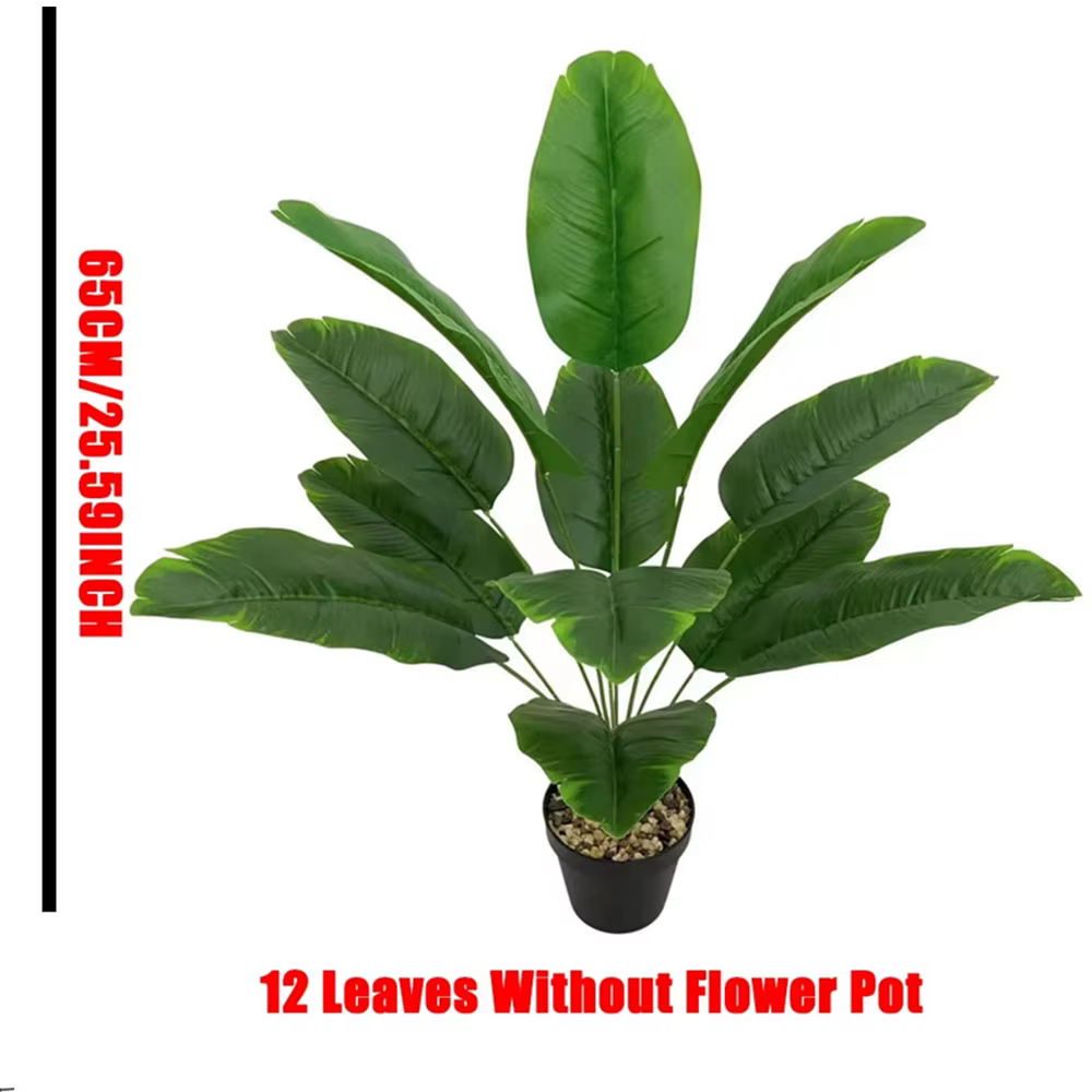 1 pièce, 24 feuilles, feuille de bananier artificielle extra-large de qualité supérieure, plante ver