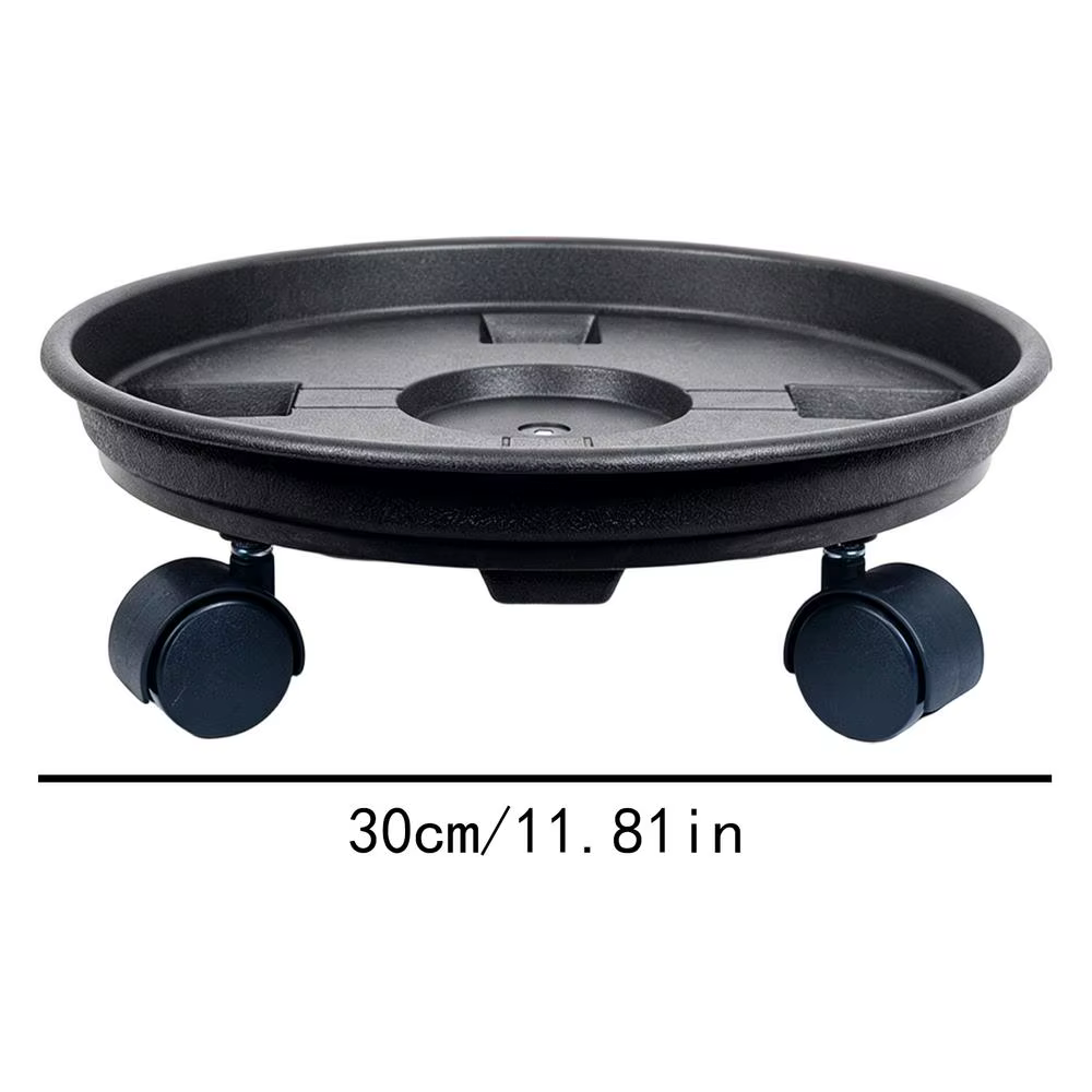 Support de plante robuste à 4 roues avec plateau de drainage, chariot à plantes mobile, base décorat