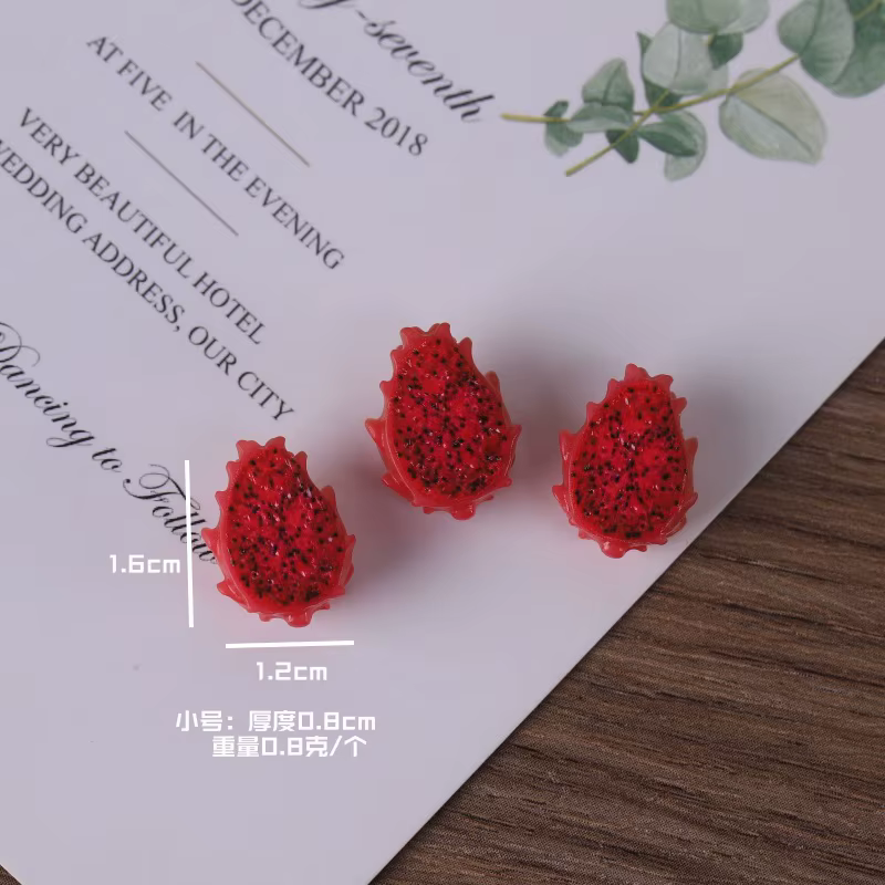 Lot de 3 miniatures de fruits du dragon artificiels, accessoires alimentaires miniatures pour maison