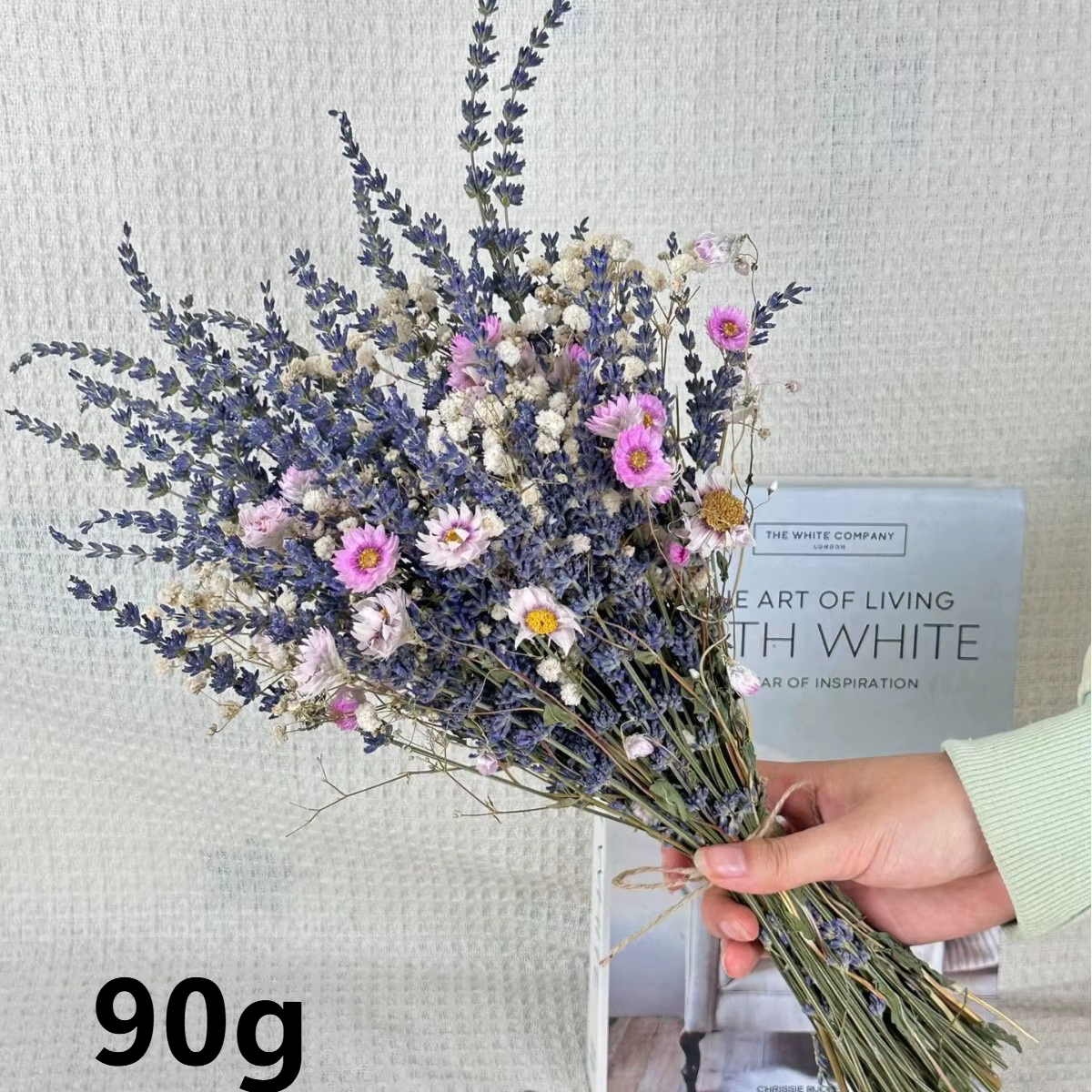 Bouquet de fleurs séchées de lavande 90g, mélange de gypsophile, décoration d'intérieur, cadeau roma