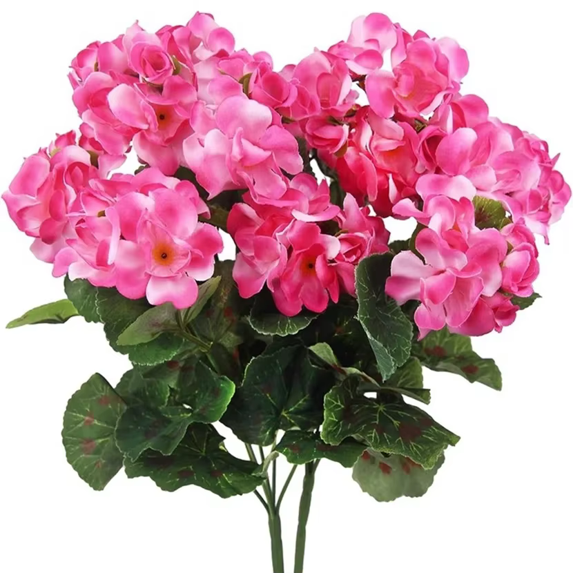 Plante artificielle en soie, fleur de begonnie, pour jardin extérieur, protection UV, pour mariage, 