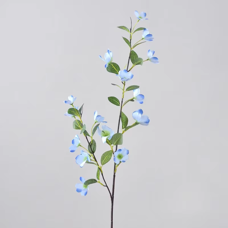 Fleur artificielle en bois de rose de 104CM, décoration de salon de maison, longue branche bleue, fl