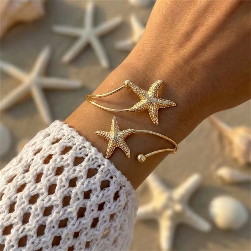 Bracelet Étoile de Mer Style Vacances à la Plage Accessoire Réglable pour Femme Cadeau Tendance Acce