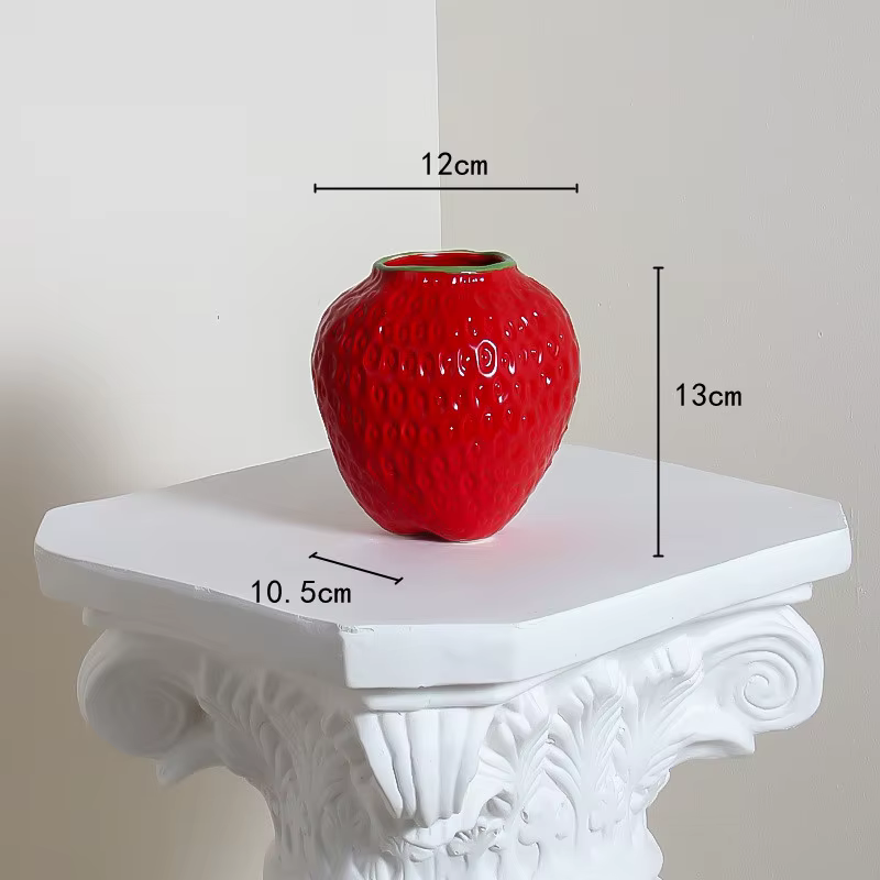 Vase à fraises en céramique, dessin animé, artefact de chambre d'enfant, accessoires floraux, Pot de