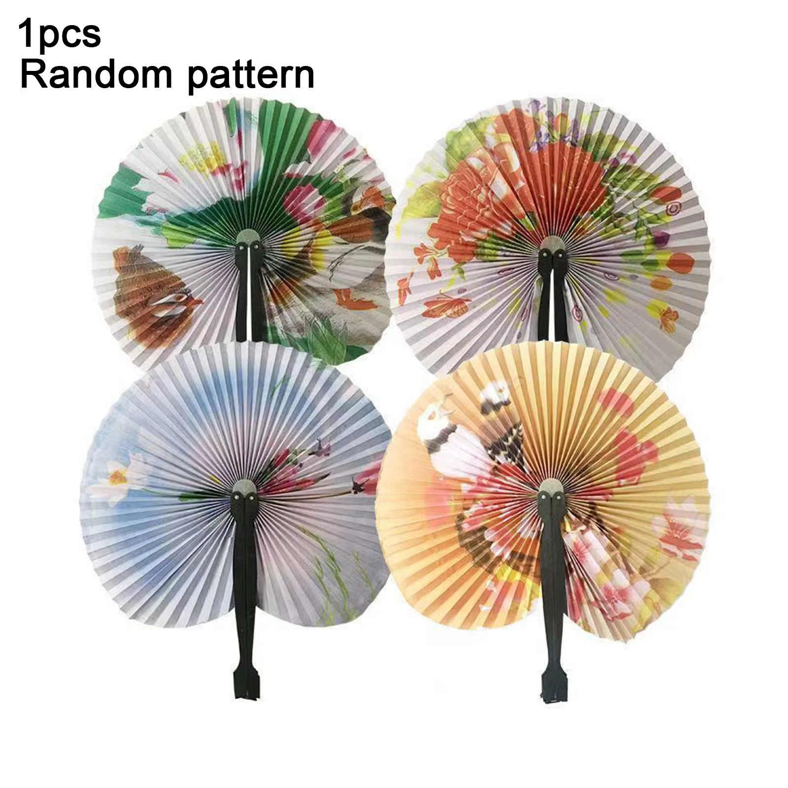 Éventail à main Origami chinois imprimé floral, pour fête de mariage, plage d'été, décorations chino