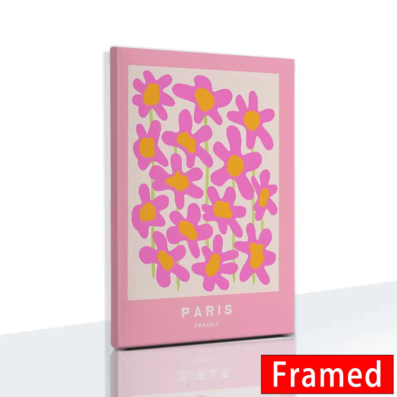 Toile d'art avec numéro d'ange rose, marché des fleurs, avec cadre, peinture murale abstraite pour d