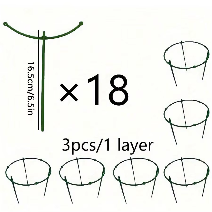 18 pièces/ensemble 6 couches Support de plante piquets de plante rond anneau de Support de plante en