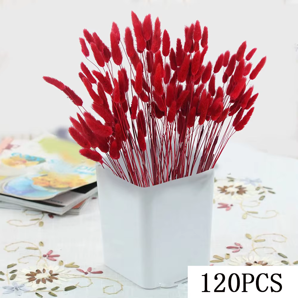 Bouquet de fleurs séchées de noël, 80 pièces, Vases de Table décoratifs pour fête à la maison, blanc