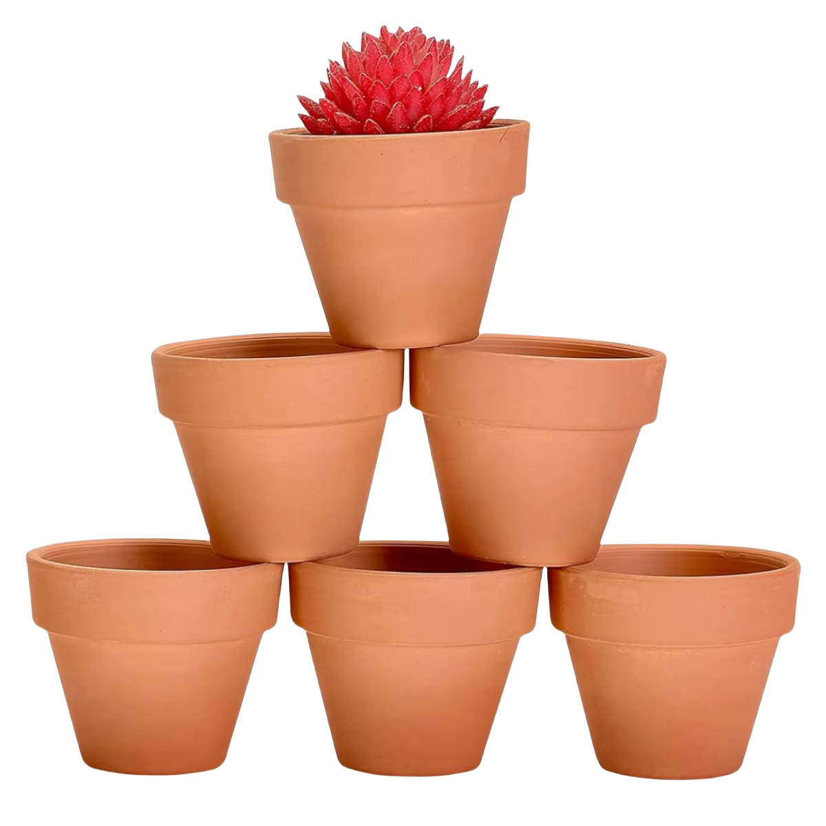 Pots de fleurs en terre cuite de 4 pouces, 6 pièces, jardinière en poterie d'argile avec trou de Dra