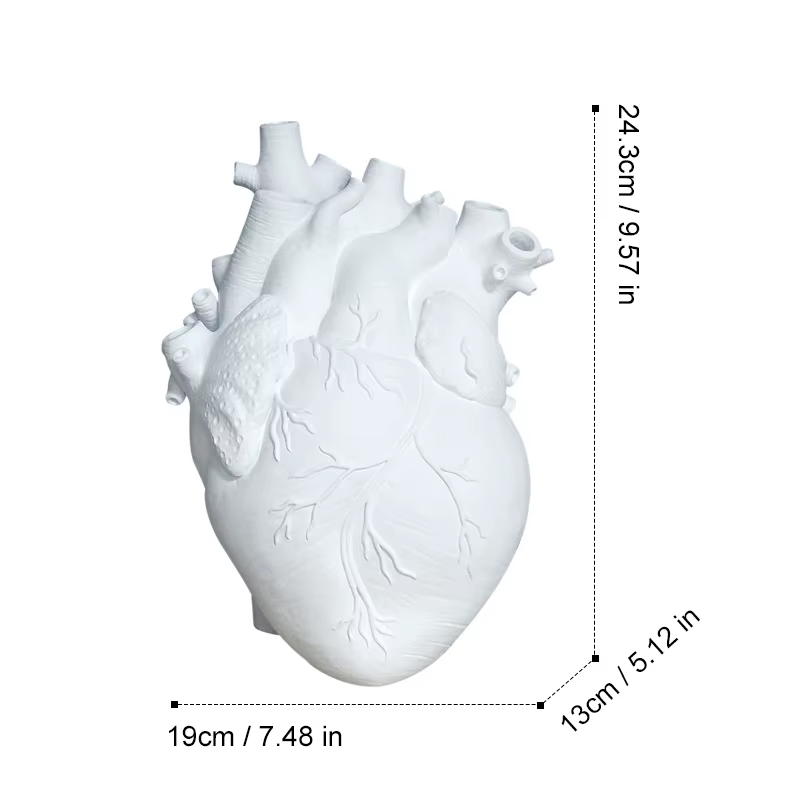 Simulation coeur Vase pot de fleurs résine ornement Arts et artisanat originalité maison bureau Arra
