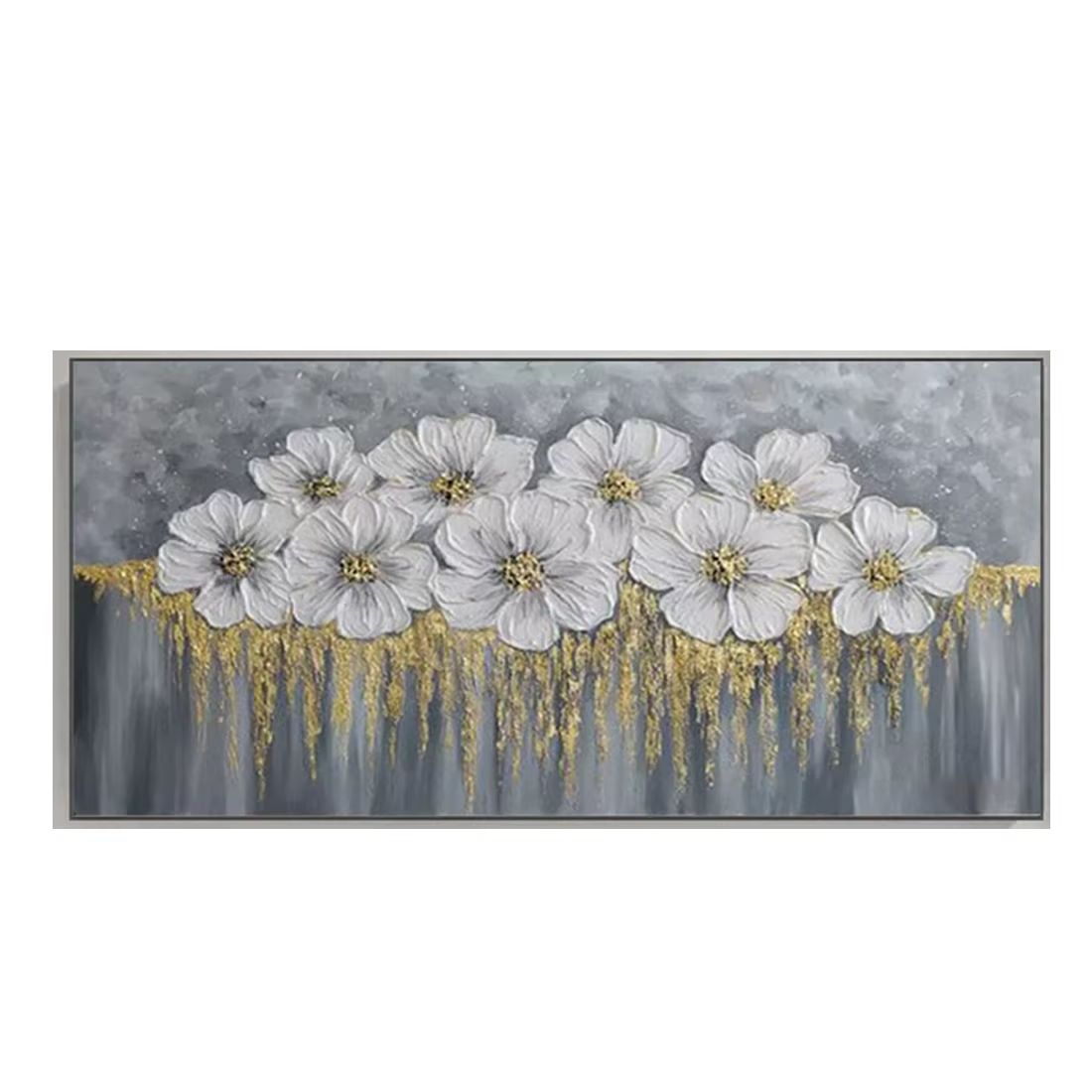 Tableau sur toile moderne Fleur de cerisier, Peintures florales texturées au couteau à palette pour