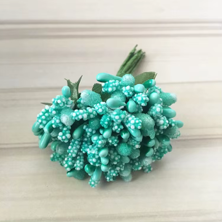 12 ~ 144 pièces/lot fleur artificielle petites baies étamine fil tige/feuilles de matériel bricolage